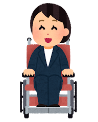 車いすに乗る、身体障害を持つ女性
