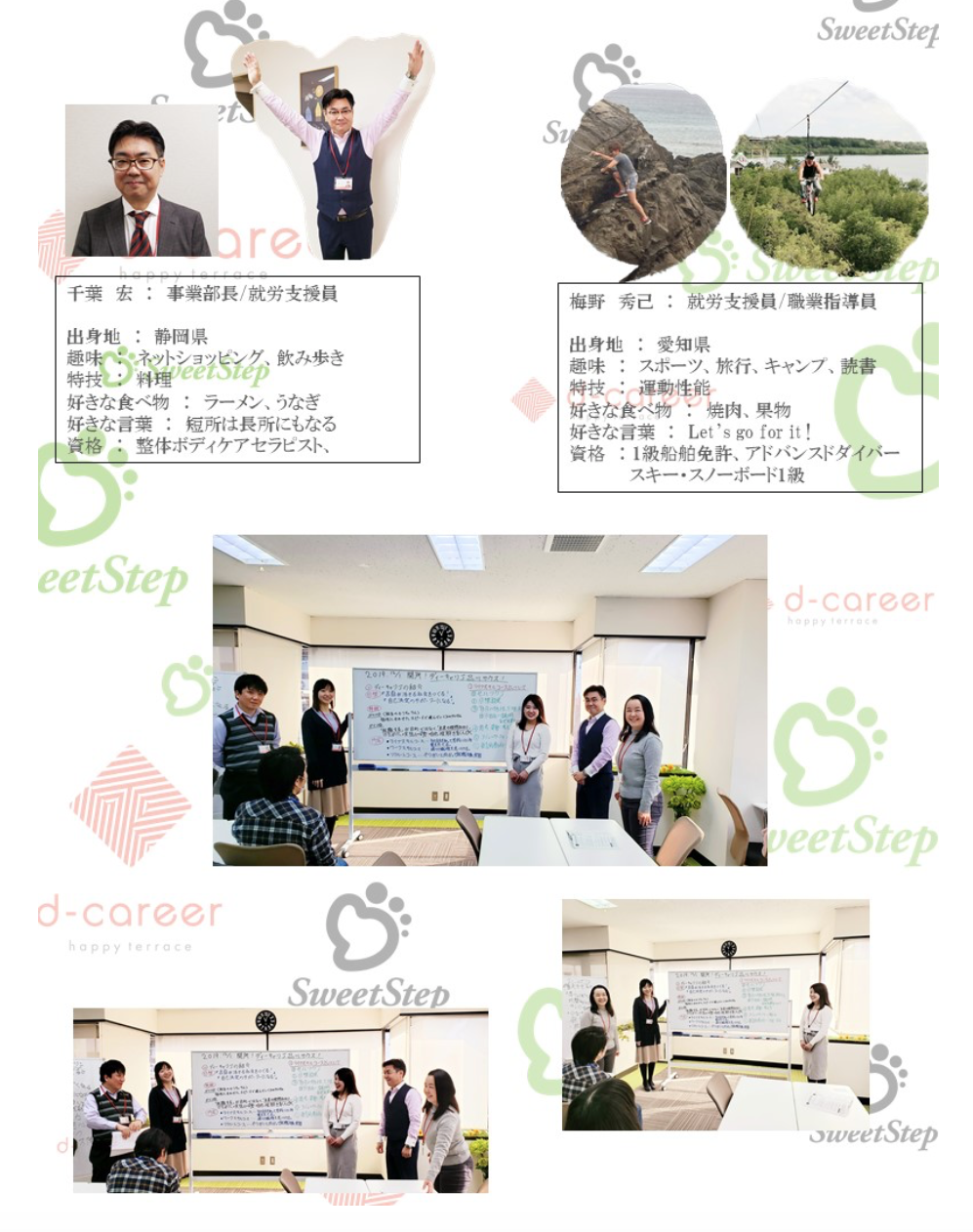 スタッフの集合写真の続きです。チームワークを大切にしている