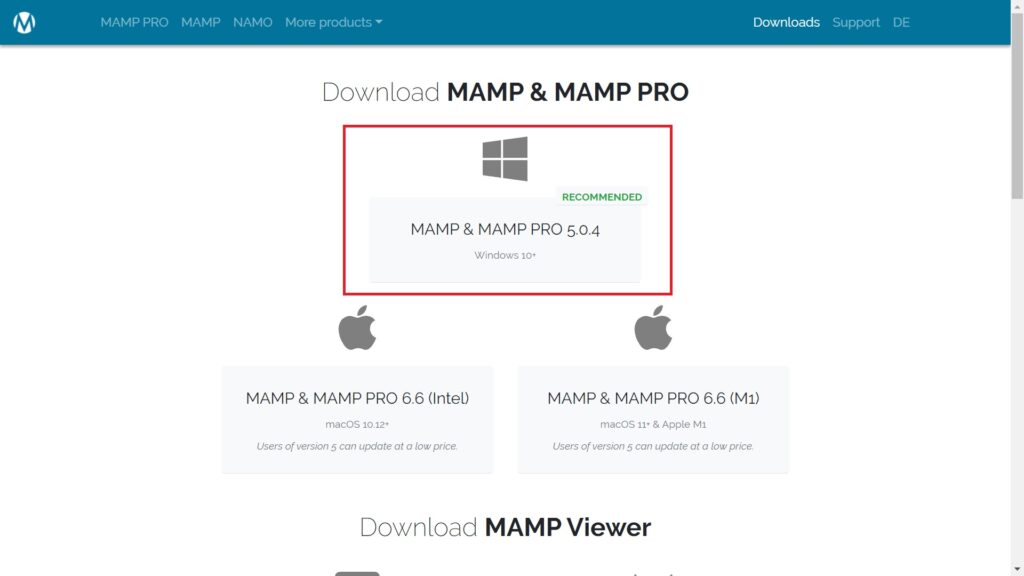 PHPで使うMAMPのダウンロード