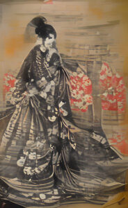 WOMBO Dreamで生成した絵「着物を着た日本の女性の肖像」