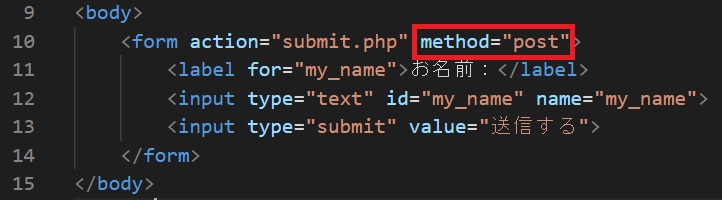 VSCメソッドPOST
