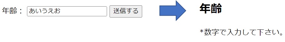 ブラウザ表示確認ひらがなからエラー表示